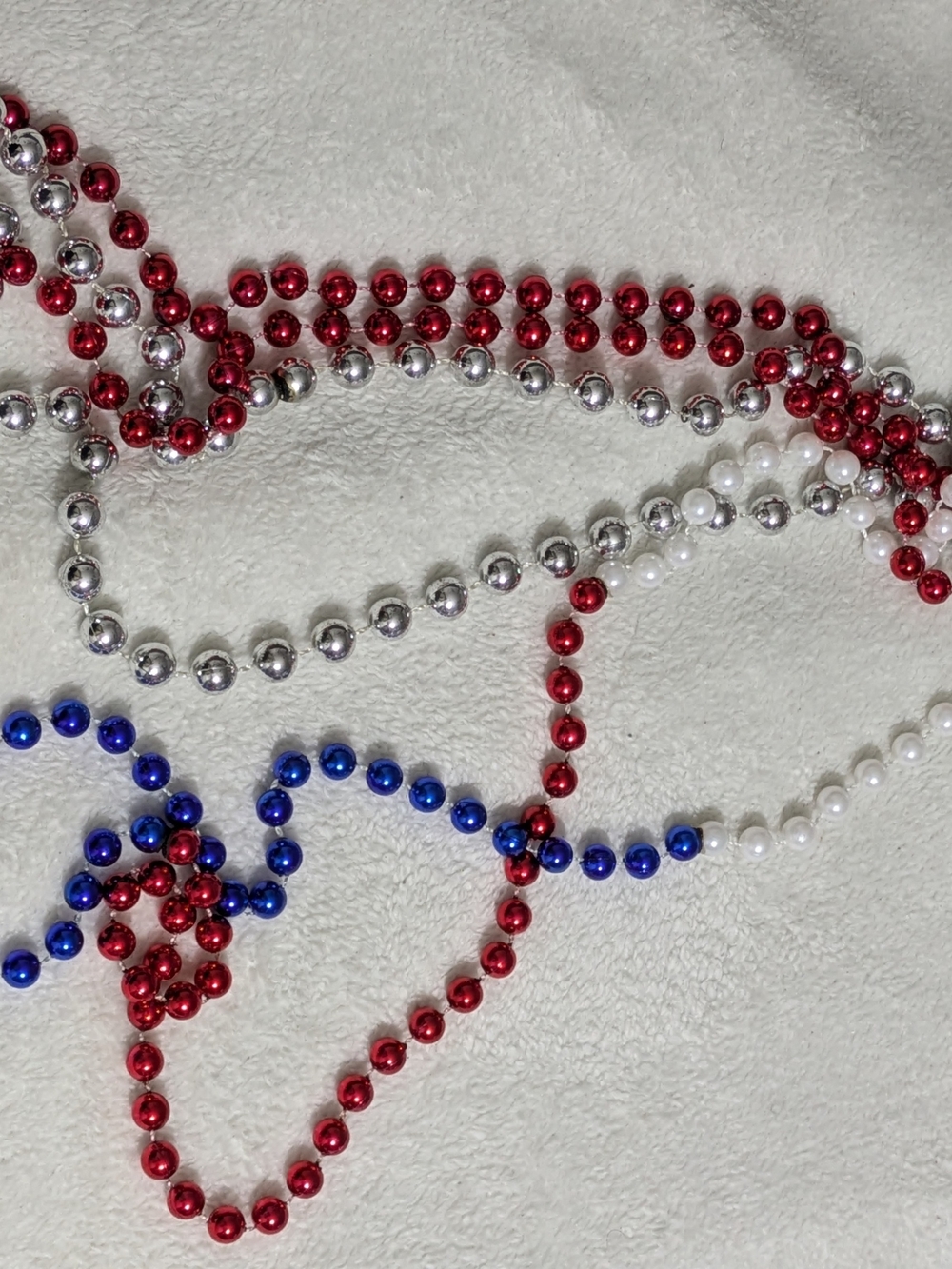 Mardi Gras Parade Throws / Patriotic Celebration Beaded Necklaces Lot